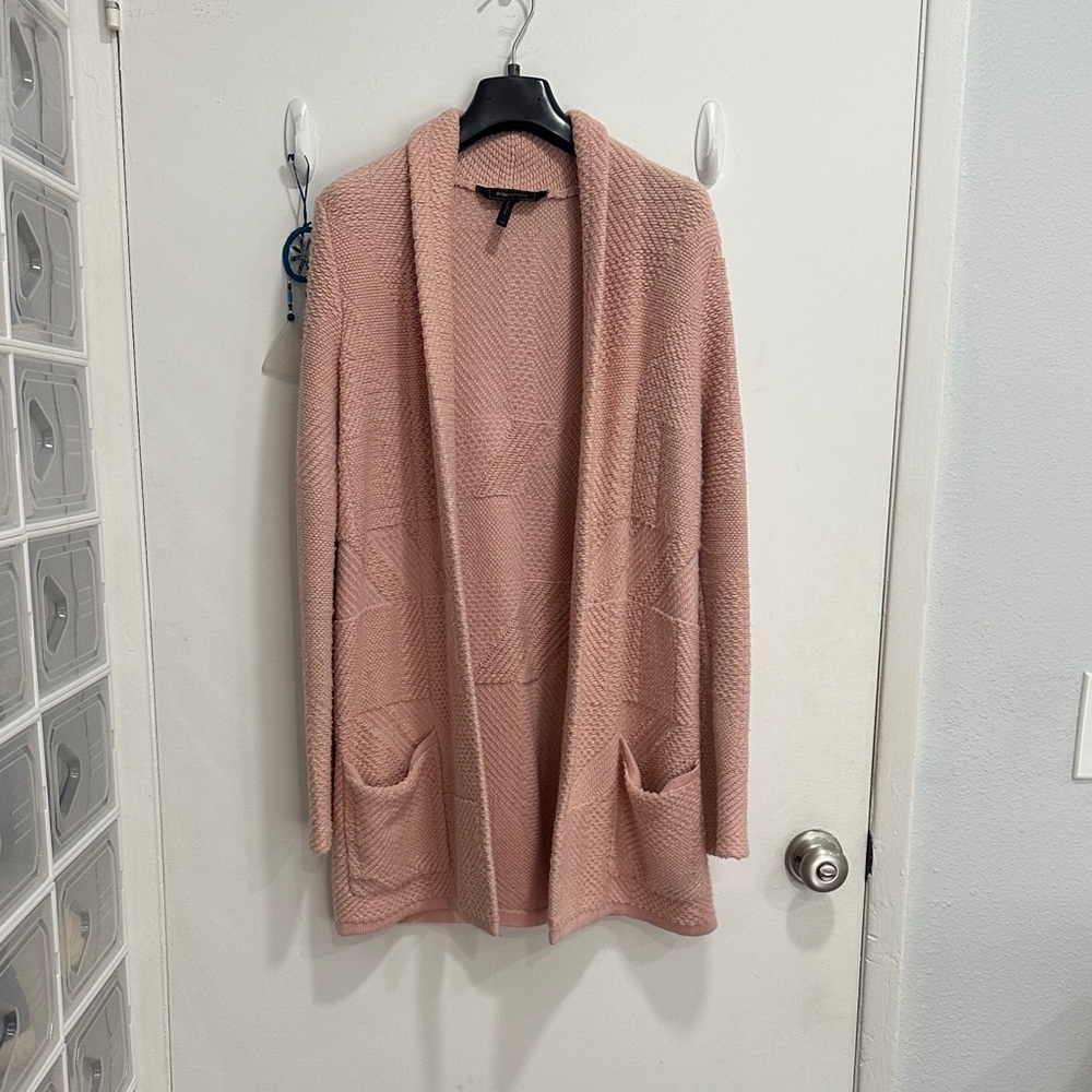 BCBGMaxAzria Blush Pink Open-Front Cardigan